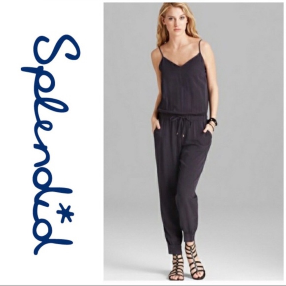 Splendid cute charcoal jumpsuit pockets medium